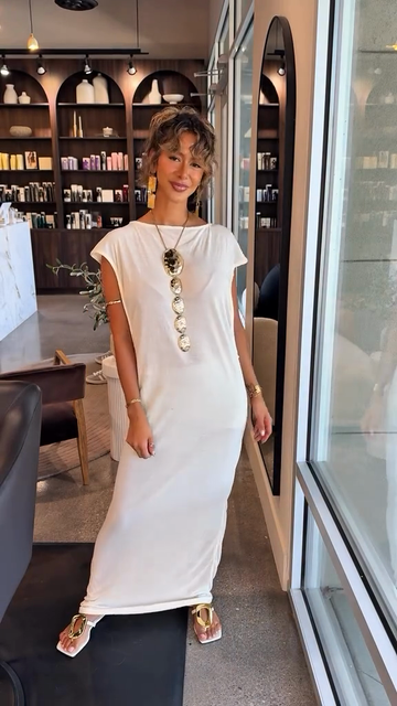 White Sleeveless Maxi Dress