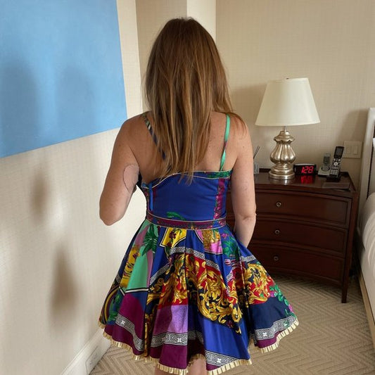 Blue Baroque - Print Corset Midi Dress