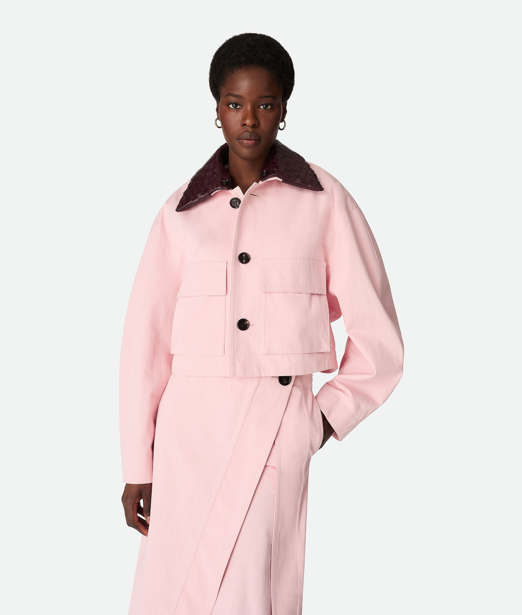 Pink Contrast - Collar Jacket