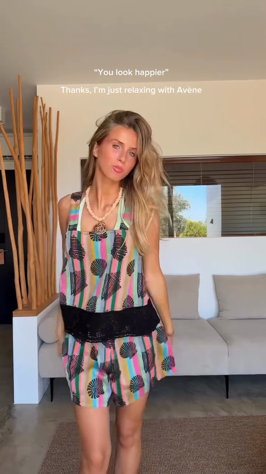Colorful Striped Shell - Print Two - Piece Set