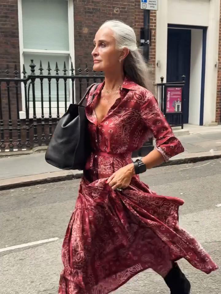 Burgundy Paisley - Print Shirt Dress