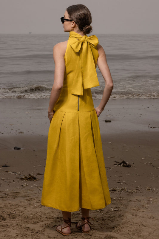 Halter Neck Cut - Out Midi Dress