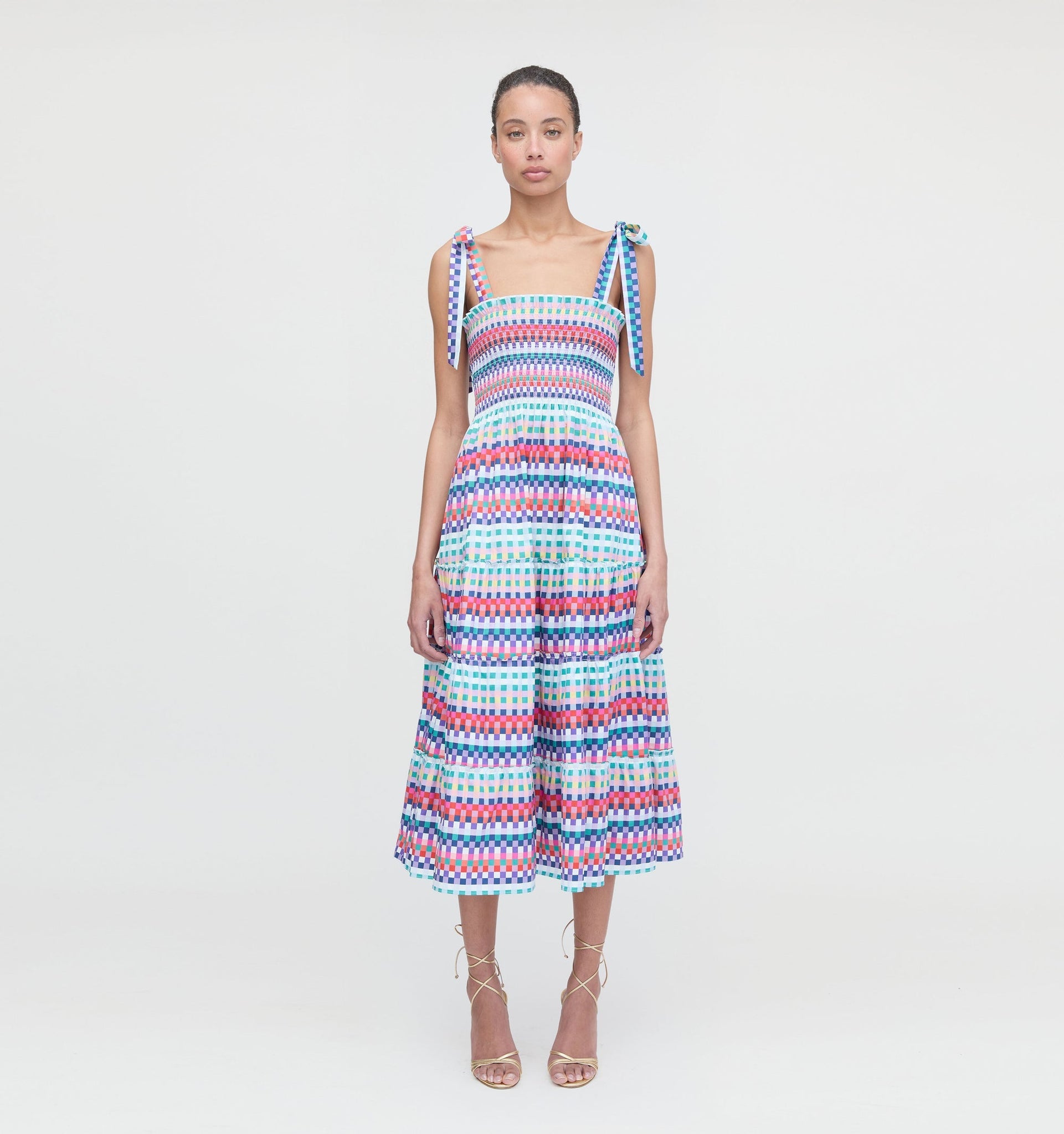 Colorful Striped Midi Dress