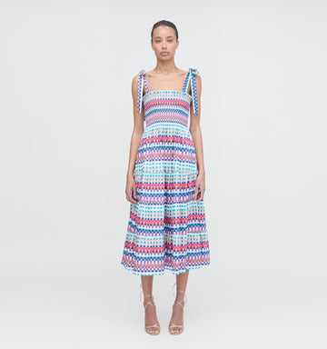 Colorful Striped Midi Dress