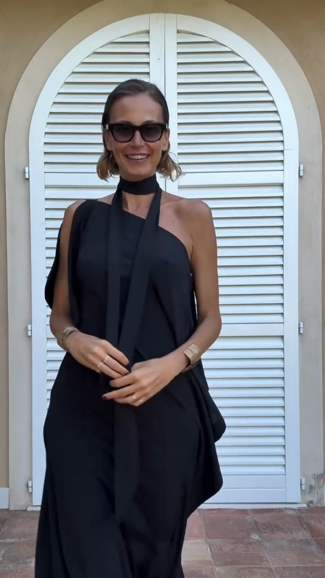 Black Asymmetrical One - Shoulder Maxi Dress