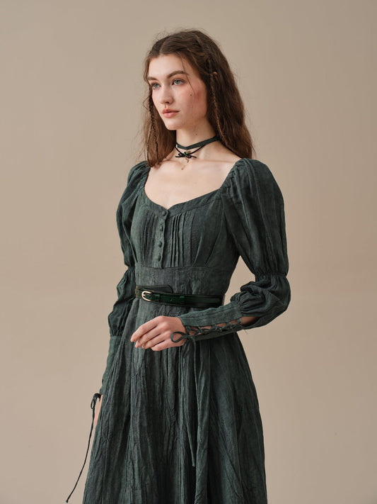Square - Neck Long Dress