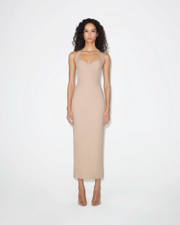 Halter Neck Bodycon Midi Dress