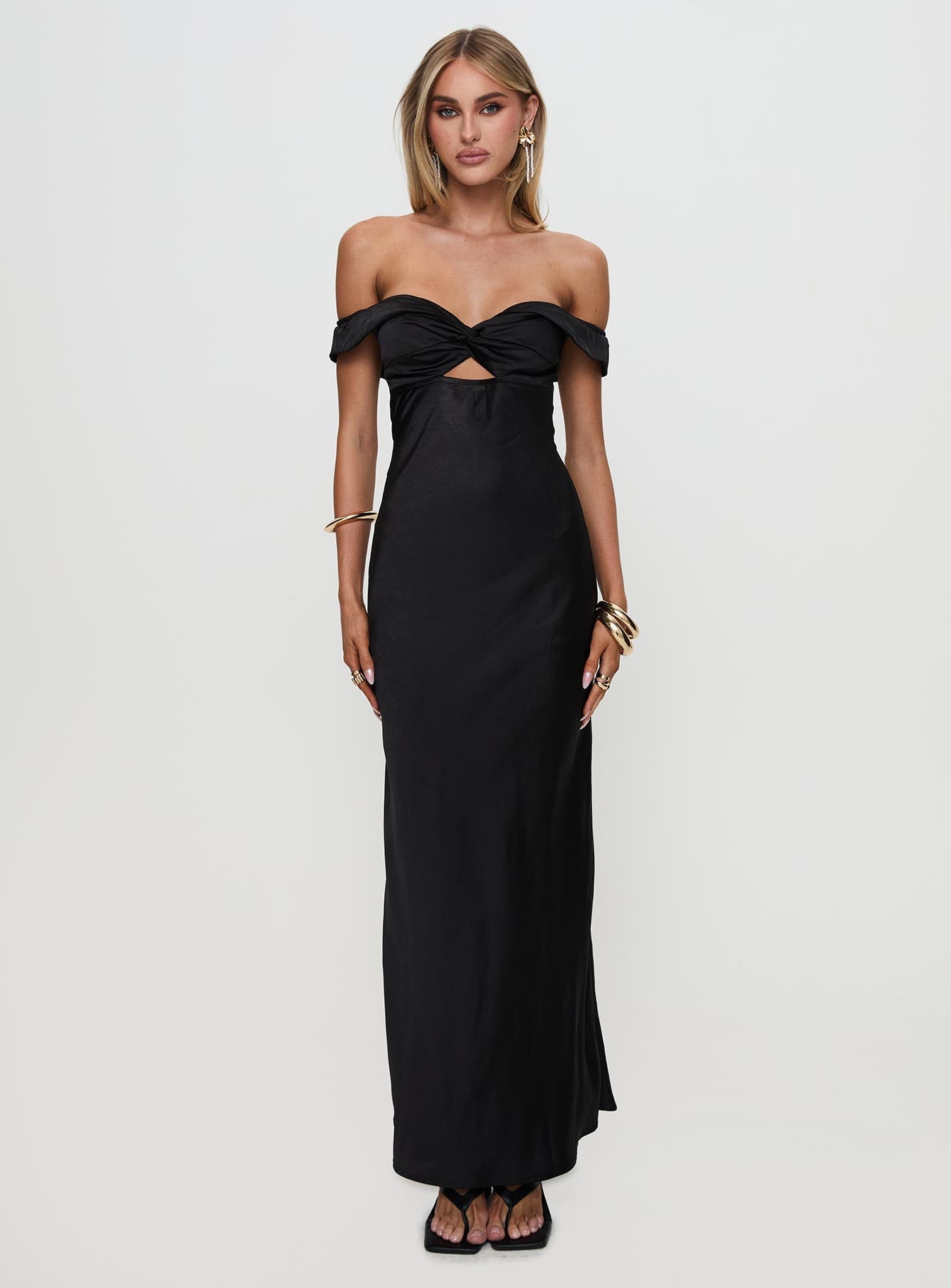 Off - The - Shoulder Cutout Maxi Dress