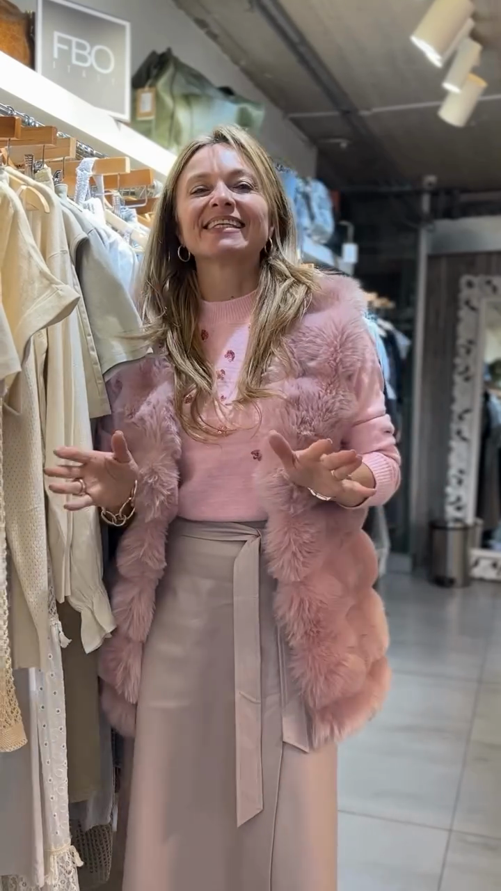 Pink Faux Fur Vest