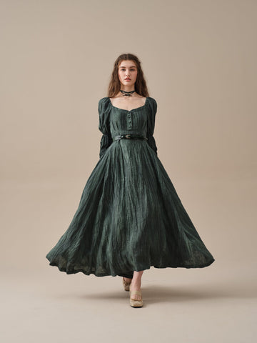 Square - Neck Long Dress