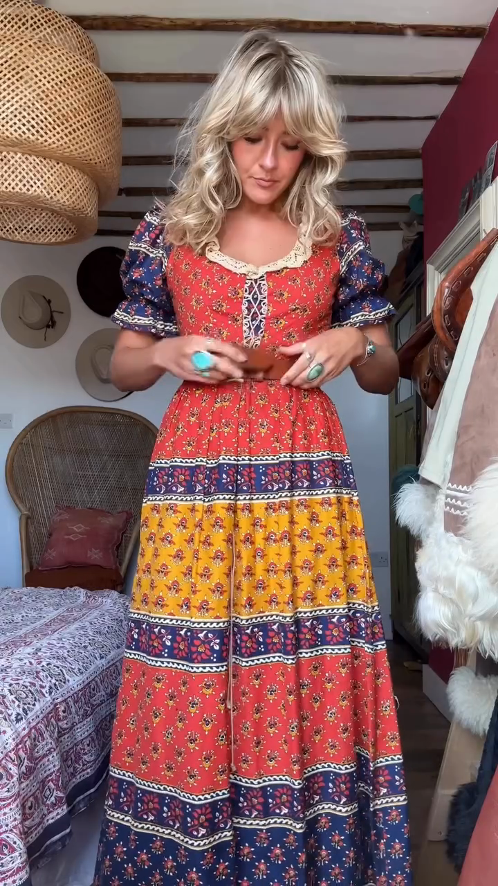 Color - Blocked Floral Maxi Dress