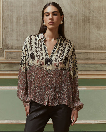 Graphic Long Sleeve Button-Down Shirt