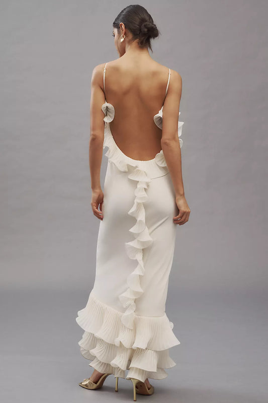 Ruffle Spaghetti Strap Maxi Dress