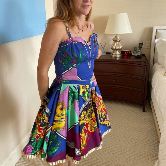 Blue Baroque - Print Corset Midi Dress