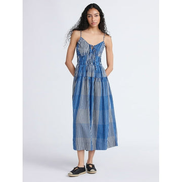 Gingham Check Midi Dress